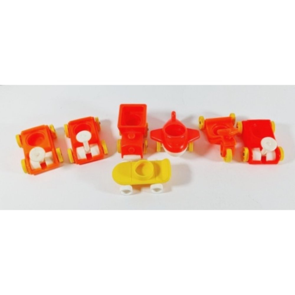 Vintage Fisher Price Little People Little Riders Lot of 7 Plane train skateboard